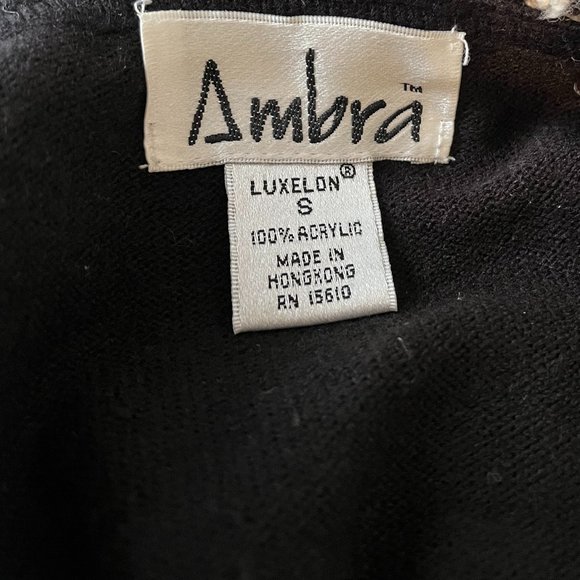 AMBRA LONG SLEEVE OPEN CARDIGAN WITH FRINGE AND FLOWER NWOT - Picture 5 of 5